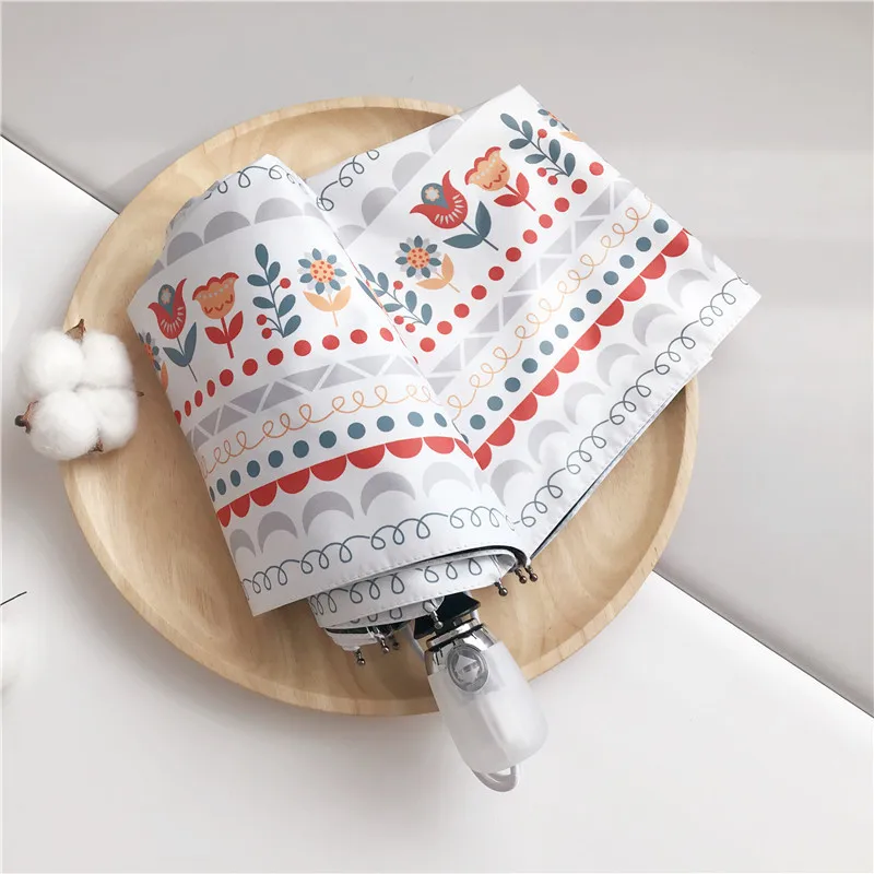 Маленький складной зонт в стиле ins двойного назначения Солнцезащитный Корейский