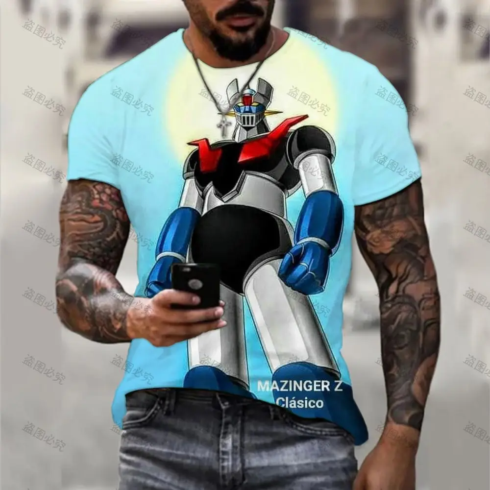 Летние футболки мужская одежда Mazinger Z Harajuku футболка с HD принтом 6XL уличная героями