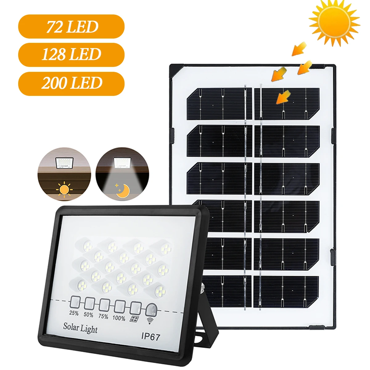 

300W солнечная полифонная лампа LED уличная водонепроницаемая наружная осветительная лампа стенная лампа сад садовая прихожая лампа 50W 100W 200W