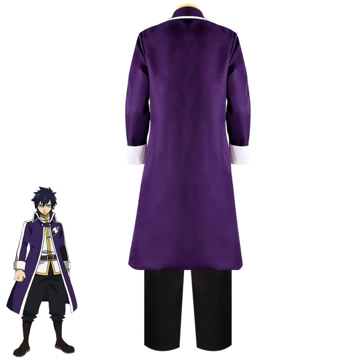 Аниме FAIRY TAIL серый карнавальный костюм Fullbuster Slayers с длинными рукавами фиолетовое