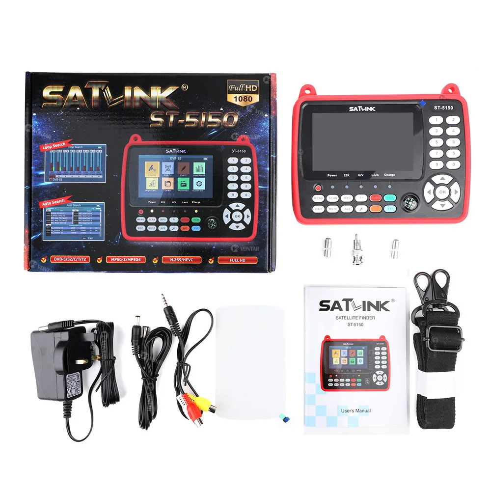 Original SATLINK ST-5150 DVB-S2/T2/C COMBO HD Satellite Finder Meter HEVC MPEG-4 Supports H265 (8bit) QPSK 8PSK 16APSK 4.3 Inch images - 6