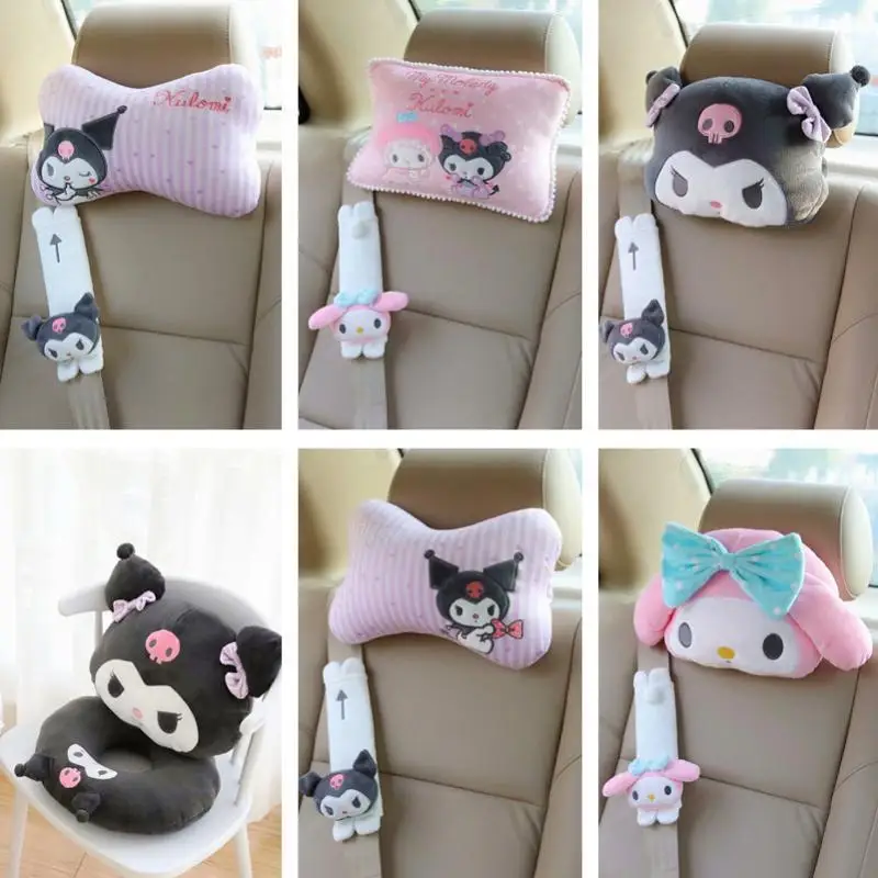

Kawaii Sanrio Cartoon Hellokittys Car Headrest Car Seat Bone Pillow Cute Anime Waist Pillow Pillow Cushion Car Pillow Cushion