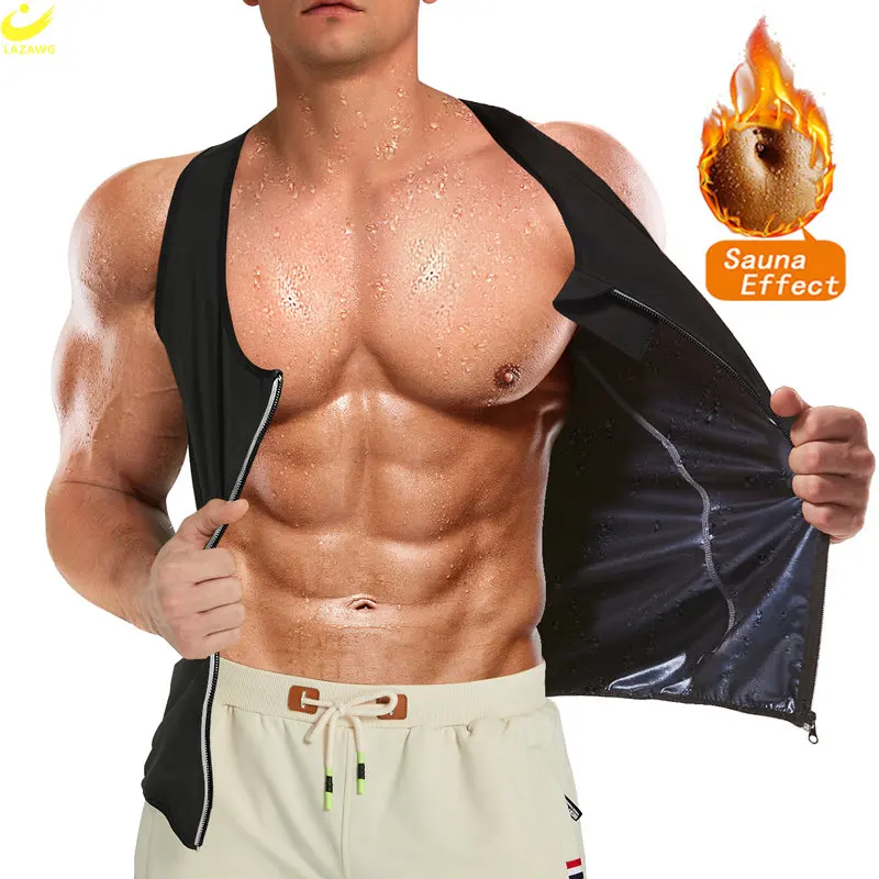 

LAZAWG Sauna Vest for Men Weight Loss Tank Top Sweating Top Slimming Sleeveless Body Shaper Fat Burner Sportwear Fitness