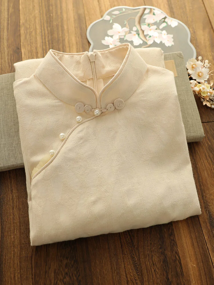 

Cheongsam Dress Women Summer New Shot Sleeve Mandarin Collar Side Split Sexy Long Dresses vestidos elegantes para mujer