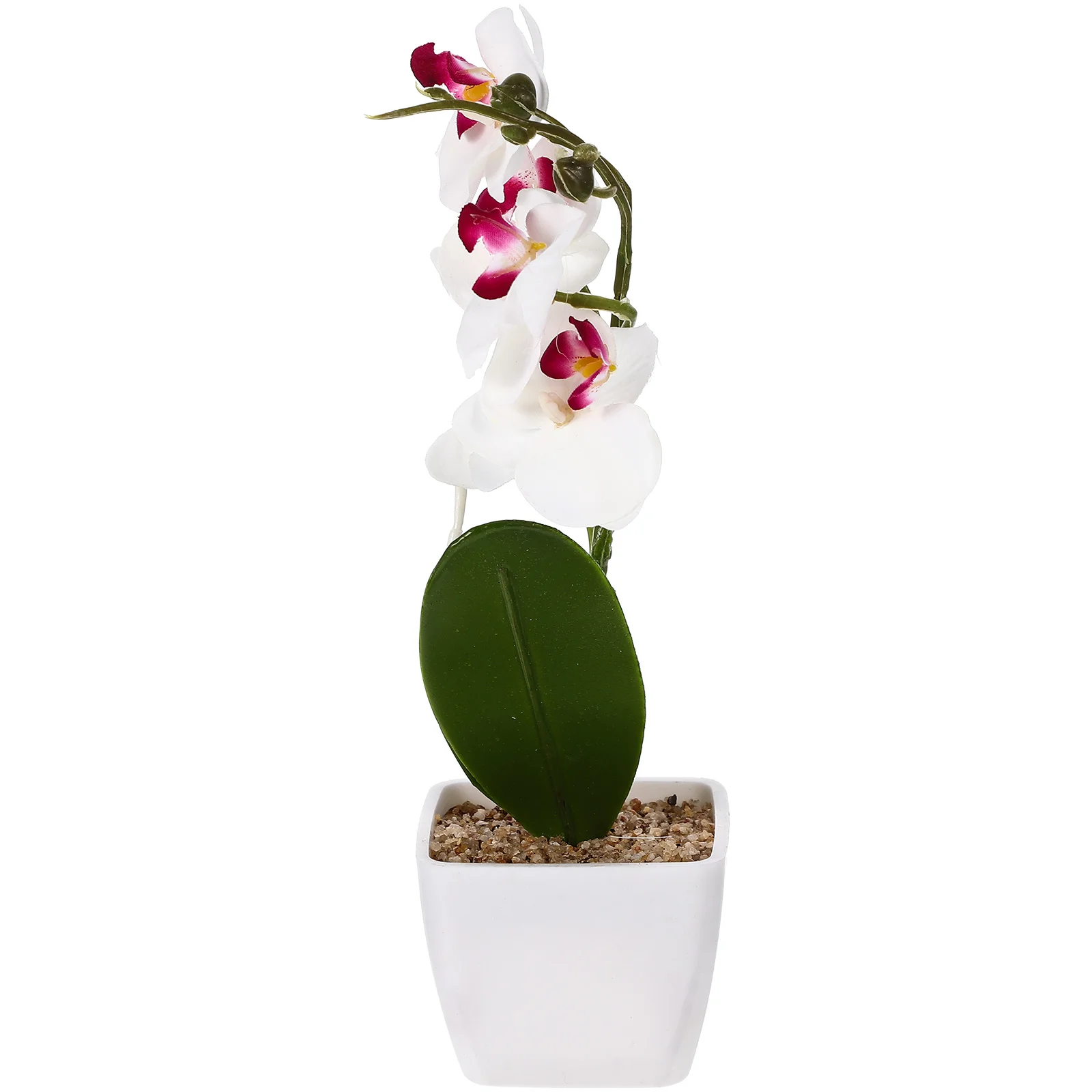 

Orchid Artificial Potted Flowers Flower Plate Phalaenopsis Faux Fake Bonsai Plantsashimi Decoration Sushi Silk Vase