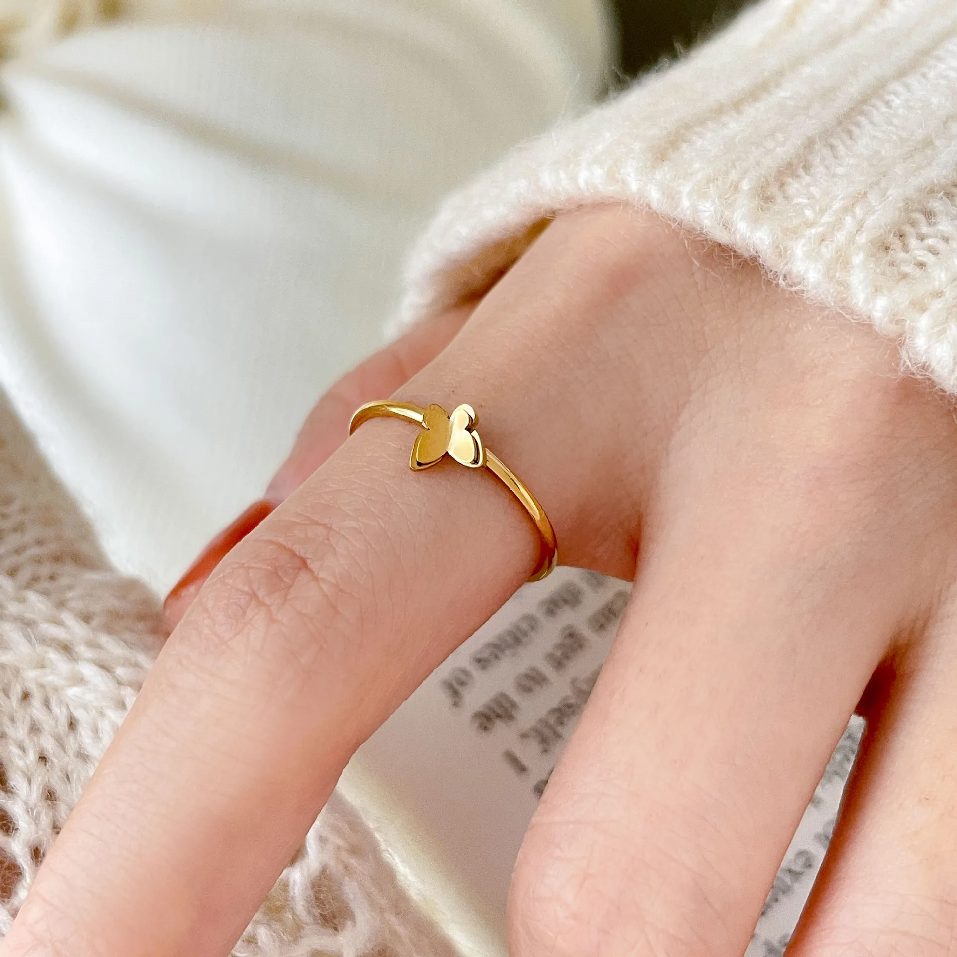 Геометрические кольца из нержавеющей стали золотого цвета