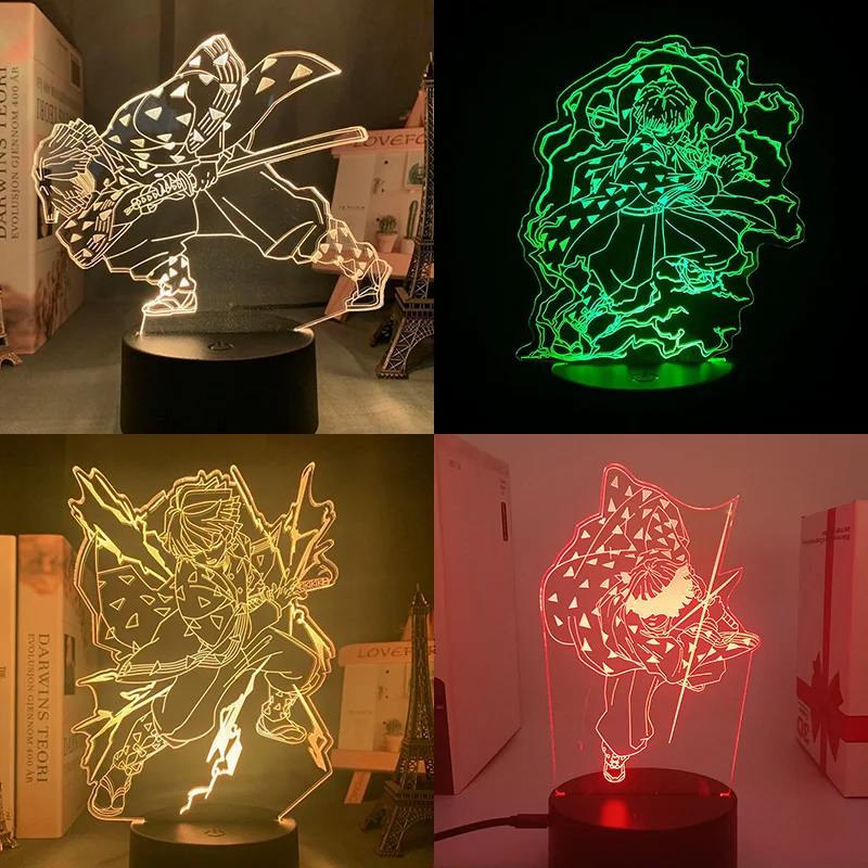 

Demon Slayer Kimetsu No Yaiba Agatsuma Zenitsu 3d Led Lamp Bedroom Manga Night Lights Anime Figure Room Decor Lampara De Noche