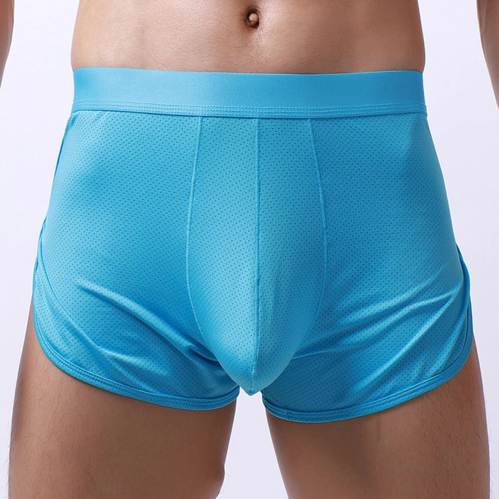 

Mens Mesh Boxer Briefs Breathable Underwear Shorts Trunks Underpants Bulge Pouch U Convex Boxers Stretch Male Boxershorts