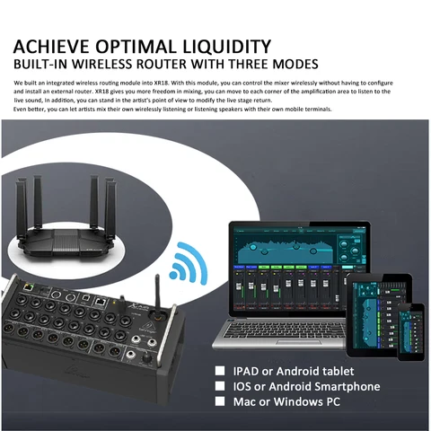 XR18 профессиональный цифровой микшер Аудио, Dj Studio Wi-Fi и USB Стереорекордер