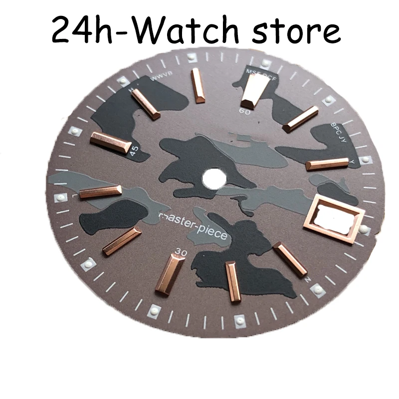 24hours-Watch dial Camouflage 3D style dial fit NH35/Nh36 Automatic Movement nh35 dial with s logo  with skx007/skx009