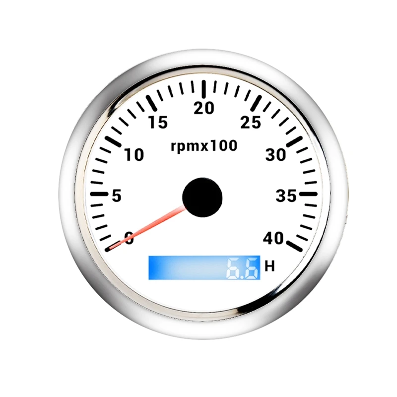 85 мм Морской Спидометр 0-4000 об/мин с 7-цветной подсветкой цифровой одометр для яхт