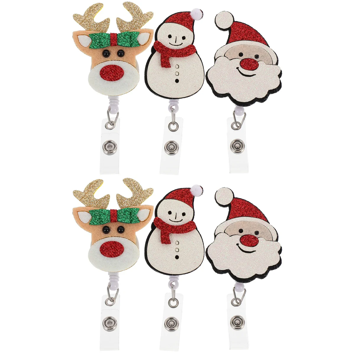

6 Pcs Easy Buckle Christmas Badge Holder Nurse Badges Stocking Stuffer Abs Clip