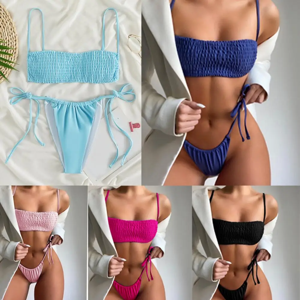 

2 шт./комплект, женский купальник с бретельками-спагетти