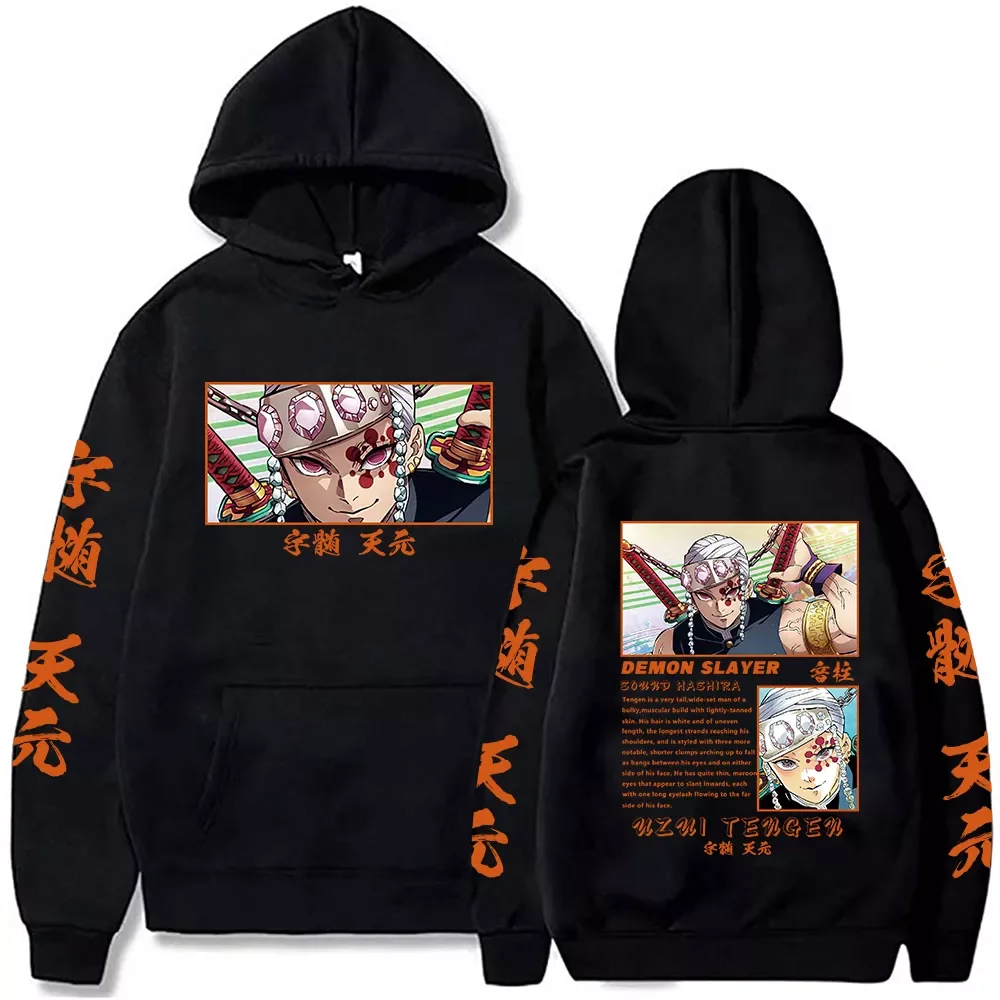 

NEW IN Y2K2 Anime Hoodie Demon Slayer Hoodies Uzui Tengen Hooded Sweatshirt Men Hoodie Overside Pullovers Tops Harajuku Man Woma