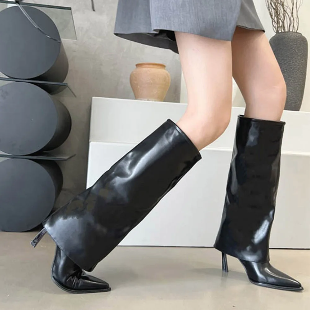 

Женские высокие сапоги до колена с острым носком, рыцарские сапоги, Новое поступление 2023, женские туфли-лодочки на тонком высоком каблуке, модная классическая женская обувь 35-39