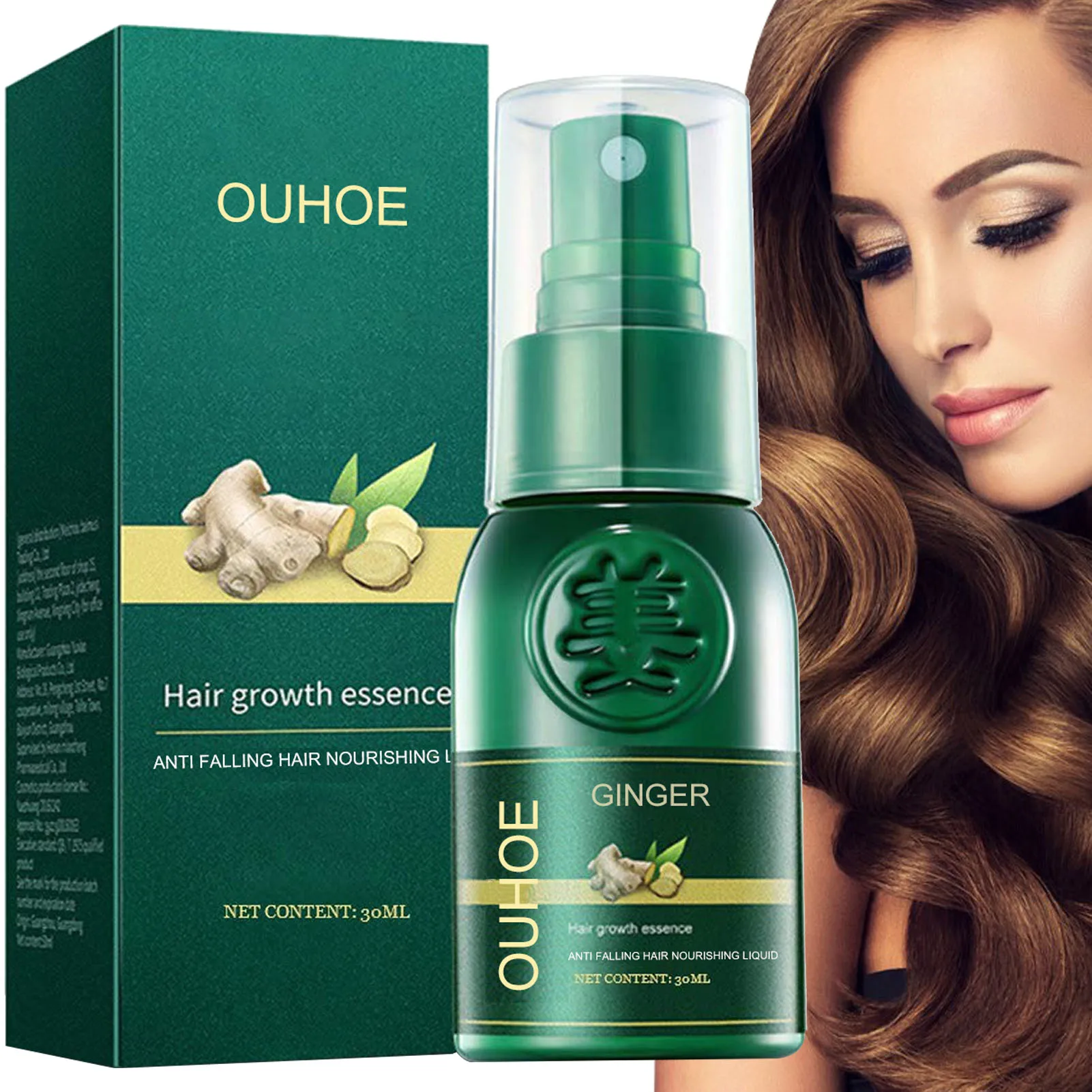 

Ginger Hair Growth Spray 30ML Hair Oil Mist Nourishing Ginger Spray For Women & Men Stronger Thicker Longer Hair Treat