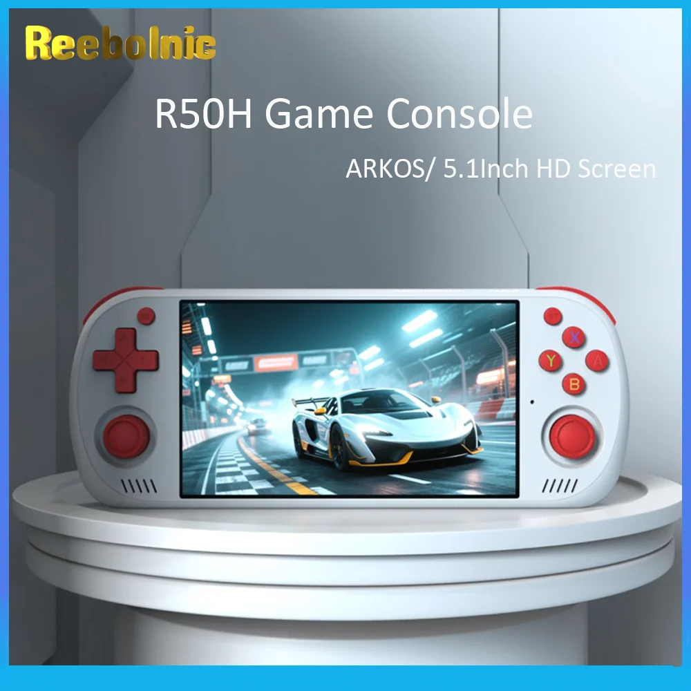 Фото Портативная игровая консоль Reebolnic R50H с 5,1-дюймовым HD-экраном, ARKOS, WIFI, симулятором, поддержкой Open Linux и ретро-играми. №1
