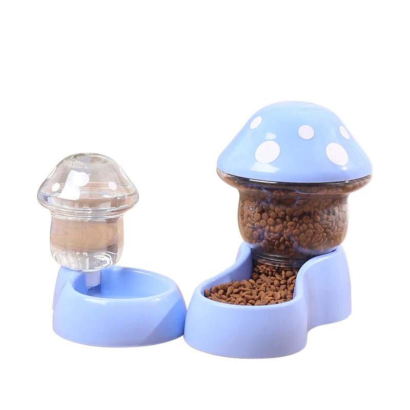 Mushroom Type Pet Cat Bowl 1.8L Automatic Feeder Dog Cat Food Bowl Drinking Water Bottle Kitten Bowls Feeding Bowl for Dogs images - 6