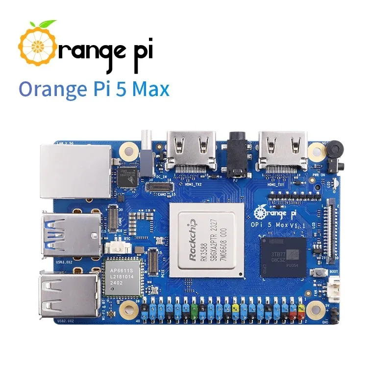 Фото RoRuS Orange Pi 5 Max 16 ГБ V1.5 Одноплатный компьютер LPDDR5 8-ядерный Rockchip RK3588 Мини-ПК 6 TOPS NPU Микрокомпьютер для ИИ-задач №3
