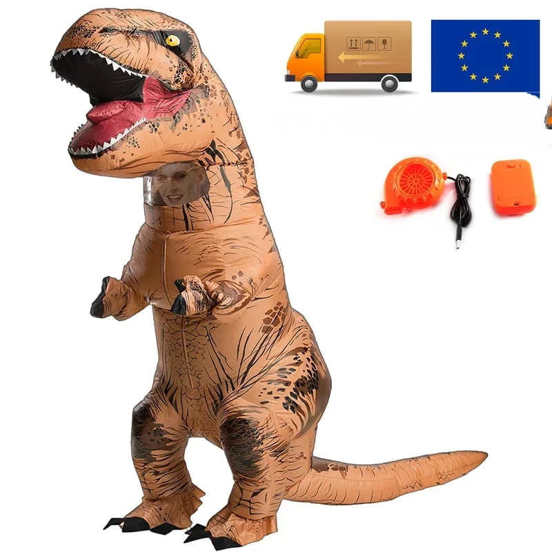 Фото Надувной костюм динозавра Тираннозавра Ти-Рекс 11T-rex для детей и взрослых, для ролевых игр, Хэллоуина, маскарада, вечеринки №1