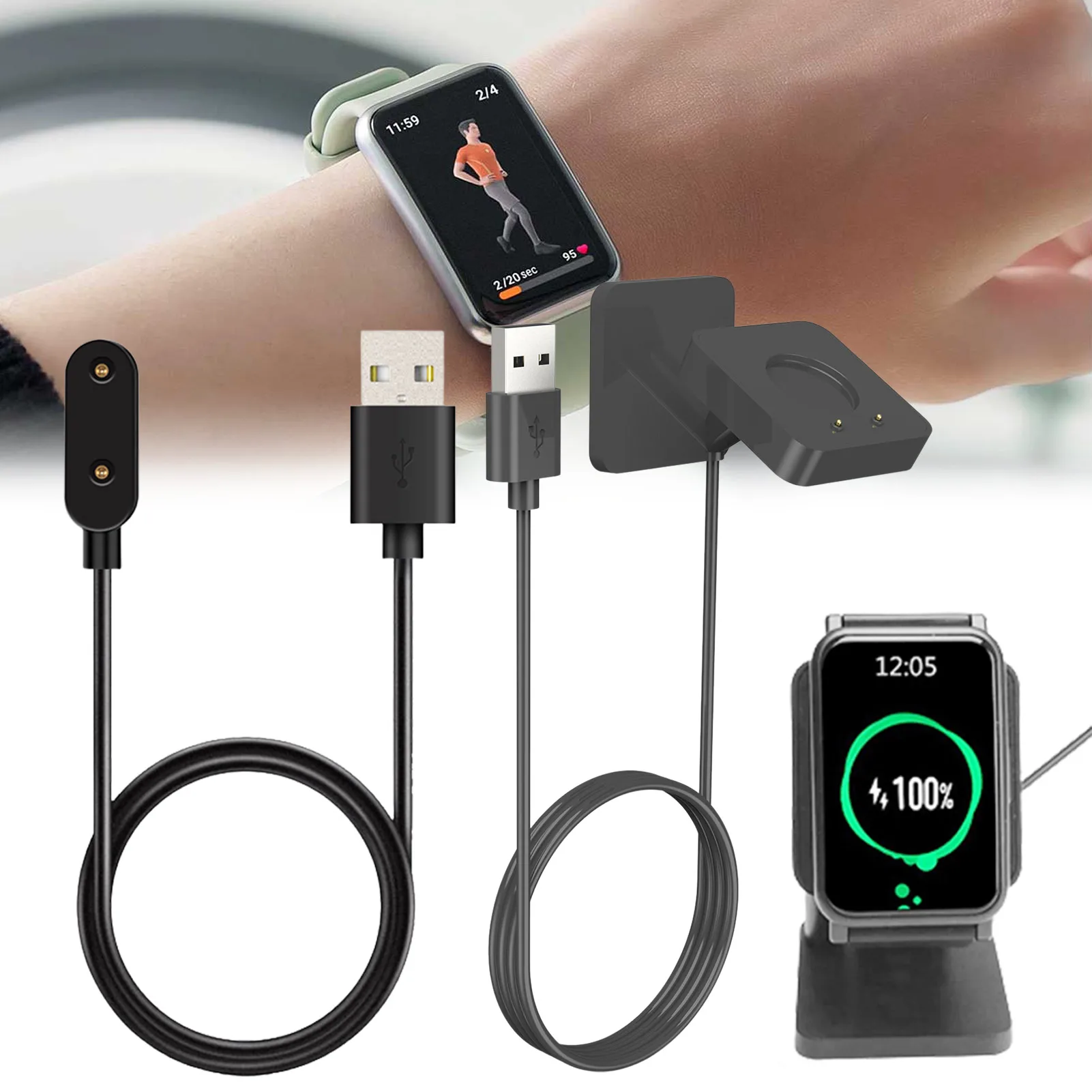 

Новинка, портативная Магнитная Беспроводная зарядная док-станция с USB-разъемом, Подставка для зарядки универсальных часов, подходит для 2 за...