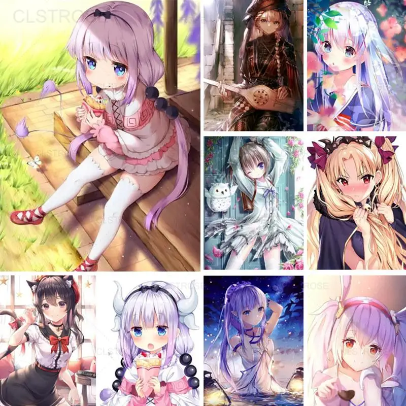 

Cartoon Full Drill Embroidery Japanese Anime Girl Diamond Painting Mosaic Rhinestone Cross Stitch Kits Handmade Gift for Girls