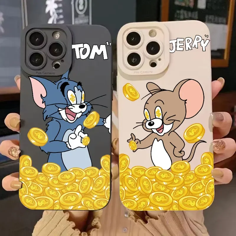 Чехол для телефона Money Jerrys Toms iPhone 16 11 12 13 14 15 Pro Max Mini Plus XS X XR 7 8 SE 2020 противоударный