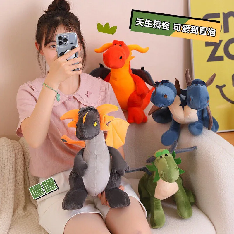 

35cm big plush toy Colorful Dinosaur Cartoon Plush Dolls Toothless Dragon kawaii Cartoon Plush Doll Toys Children babys