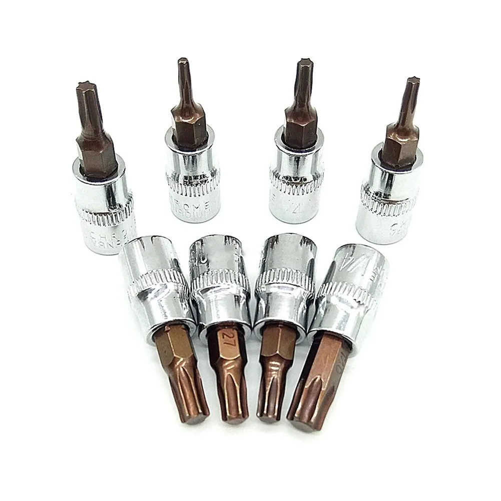 

Hex Torx Bit Socket Manual Pressure Screwdriver T10 T25 T27 T30 T40 1Pcs T8 6.35mm / 1/4 Inch T8-T40 Batch Tools