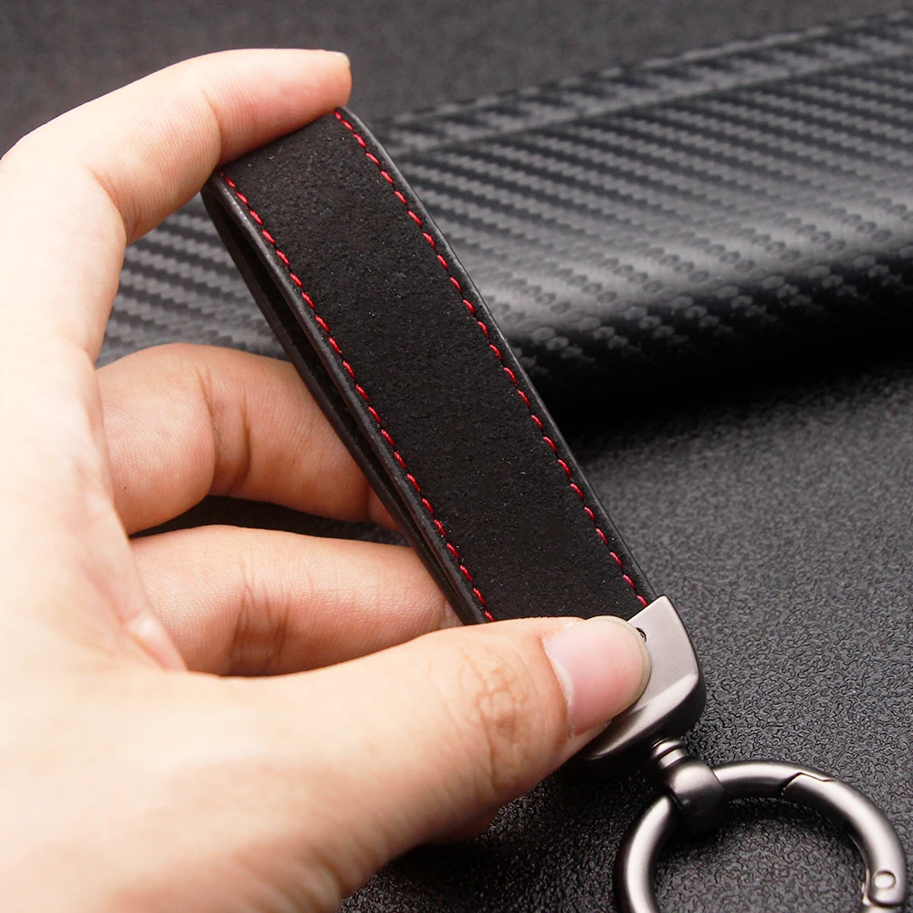 Симпатичный металлический кожаный брелок для ключей мужчин и женщин с пряжкой