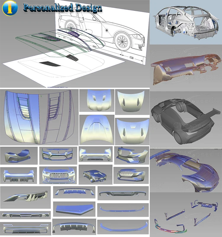 Фото Передний бампер из карбона в стиле CWS CA для Honda Civic 2014-2018 годов выпуска (10-е поколение) №5