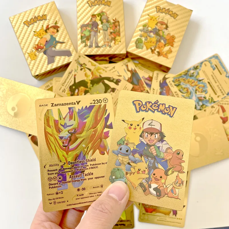 

New 25-54 Pokemon Cards Pikachu Card V GX Card PIKACHU Charizard Golden Vmax Card Kids Game Collection Cards Christmas Gift