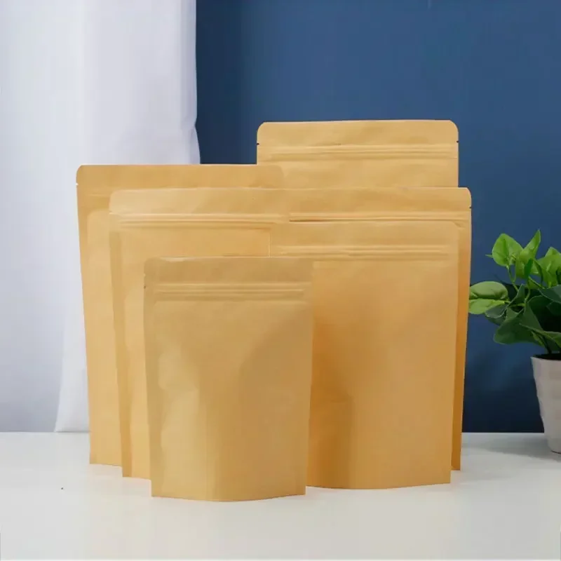 100 шт. самозапечатывающийся пакет из крафт-бумаги утолщающая подставка закуски