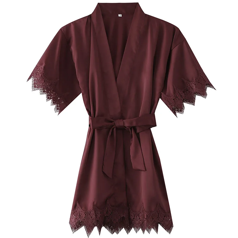 YUXINBRIDAL 2020 New Kid Matt Satin Lace Robe Wedding Flower Girl Robes Bridesmaid Robes Bathrobe Children Robe Sleepwear