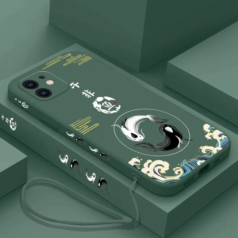 

Sub Non Fish Phone Case For iPhone 14 13 12 11 Plus Pro Max Mini X XR XS SE2020 8 7 6 6S Plus Cover with Strap