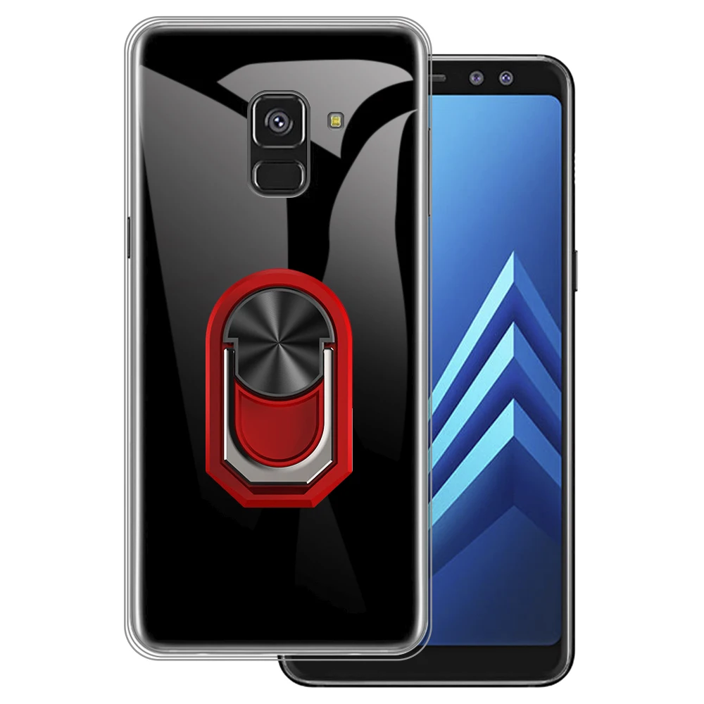 Роскошный противоударный чехол с кольцом-держателем для Samsung Galaxy A8 2018 A530F мягкий
