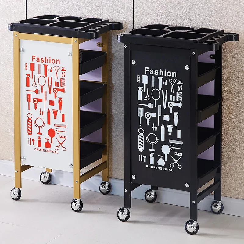 Винтажная железная тележка для парикмахерской вспомогательная многослойная