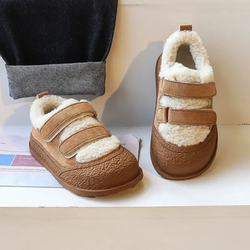 Детские плюшевые ботинки для мальчиков и девочек