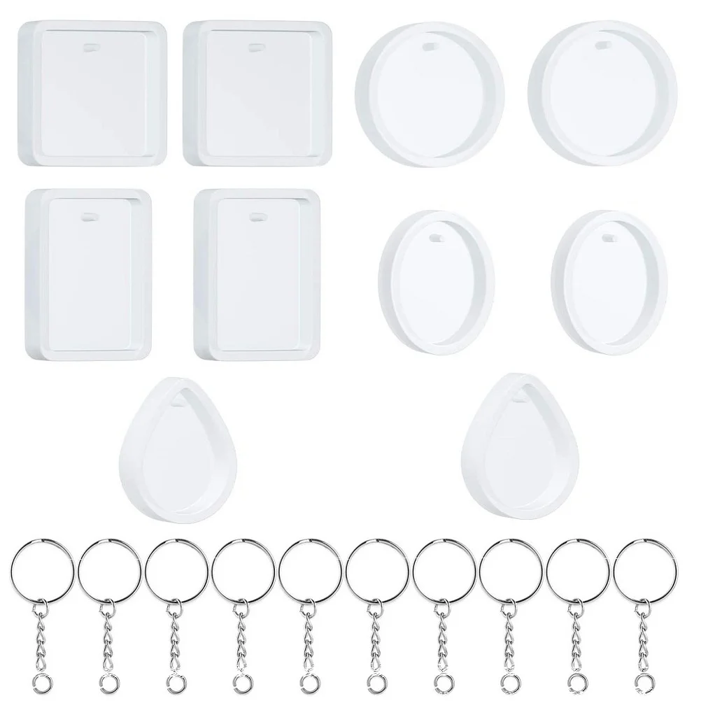 

Mold Keychain Molds Resin Silicone Epoxy Diy Casting Kit Pendant Supplies Craft Jewelry Crystal Key Chain Making Coaster Clear