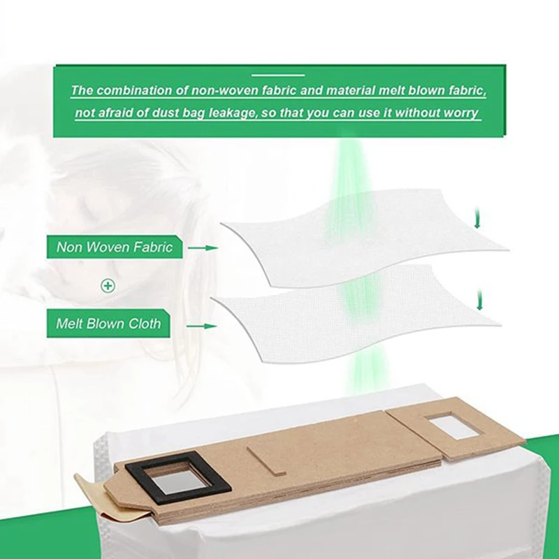 Promotion!20 Pack Vacuum Bags Replacement For Roborock S7 T7S Plus Dust Bag Cleaner Accessories Spare Parts | Бытовая техника