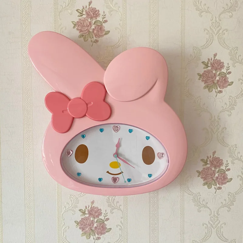 Продажа Мультяшные бесшумные часы Sanrio My Melody, милые настенные часы, украшение для комнаты принцессы для девочек, кварцевые часы, подарки на день рожд... Скидка Мультяшные бесшумные часы Sanrio My Melody, милые настенные часы, украшение для комнаты принцессы для девочек, кварцевые часы, подарки на день рожд...
