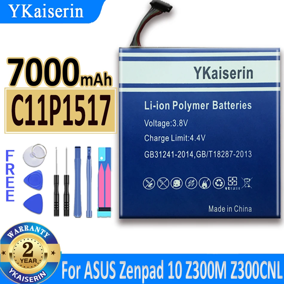 

YKaiserin 7000mAh Battery C11p1517 For ASUS Zenpad 10 Zenpad10 Z300M Z300CNL Z301MFL P028 P00L Z301M Z301MF P00C Phone Batteries