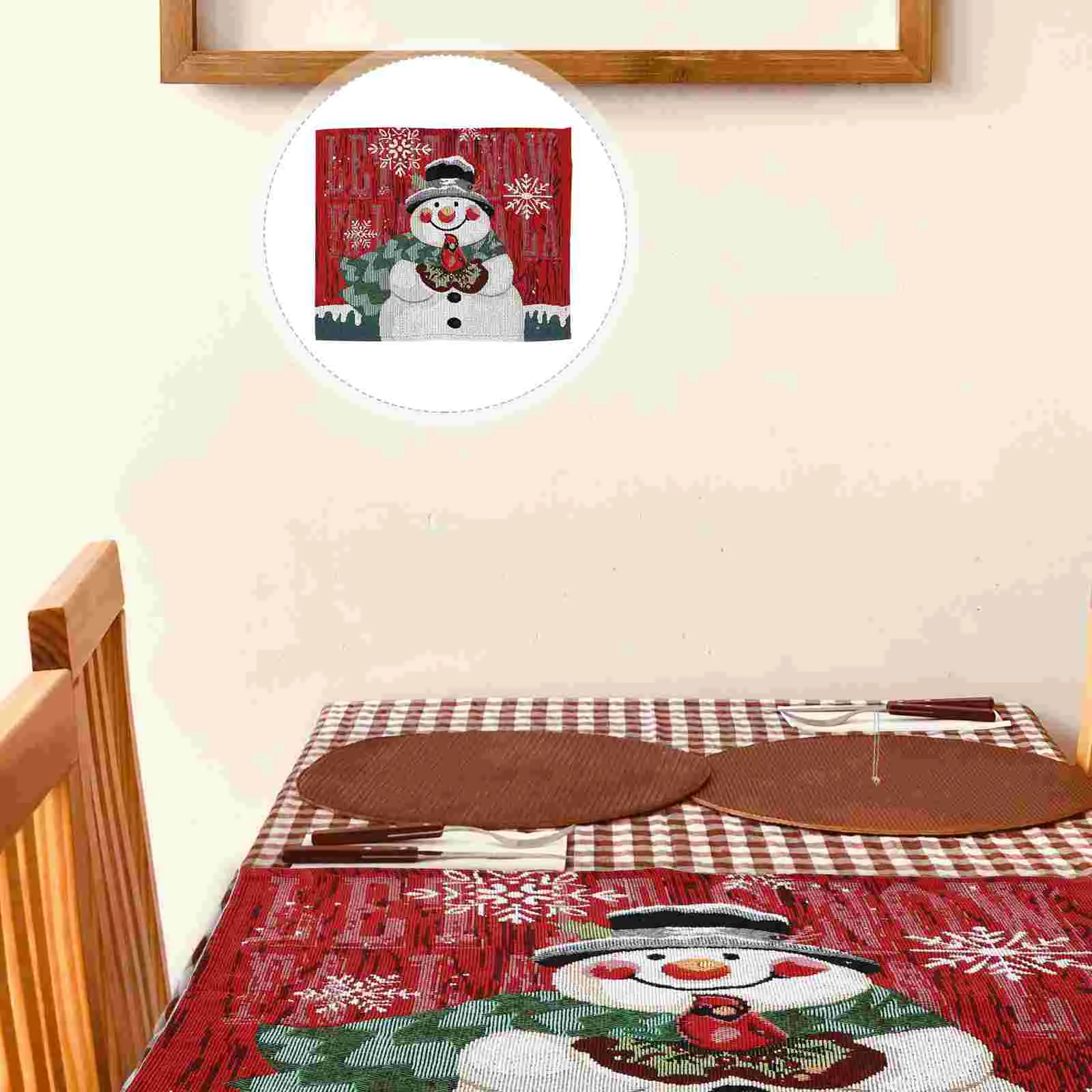

Christmas Mat Table Coaster Placematsplacemat Holiday Coasters Drink Hot Red Trivet Santa Cup Ornament Linenpaddrinking