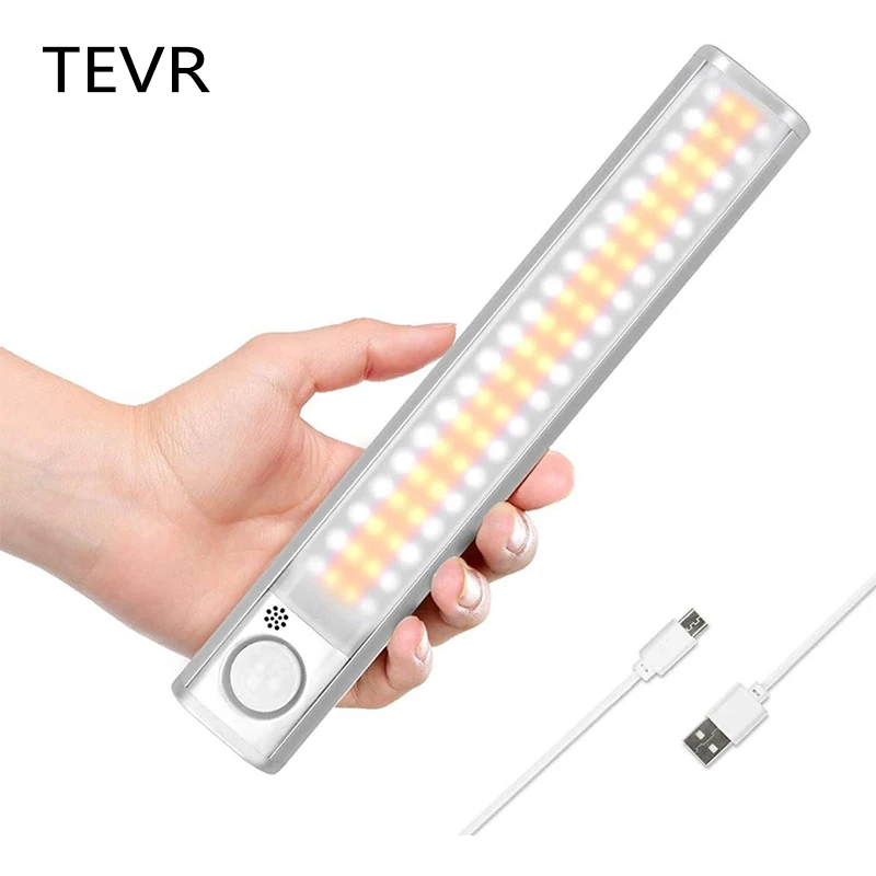 

LEDs Dimmable 80/120/160 Under Cabinet Light Motion Sensor Closet Lights Long Magnetic Strip Night Lamp For Kitchen Wardrobe