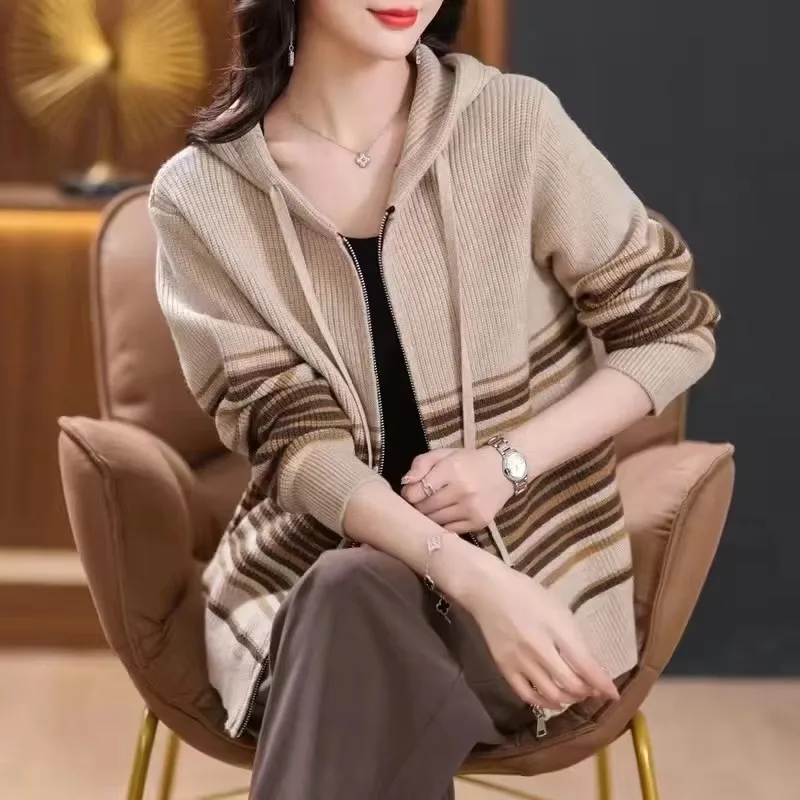 Новинка осенне-зимний Корейский кардиган вязаный свитер Женское пальто