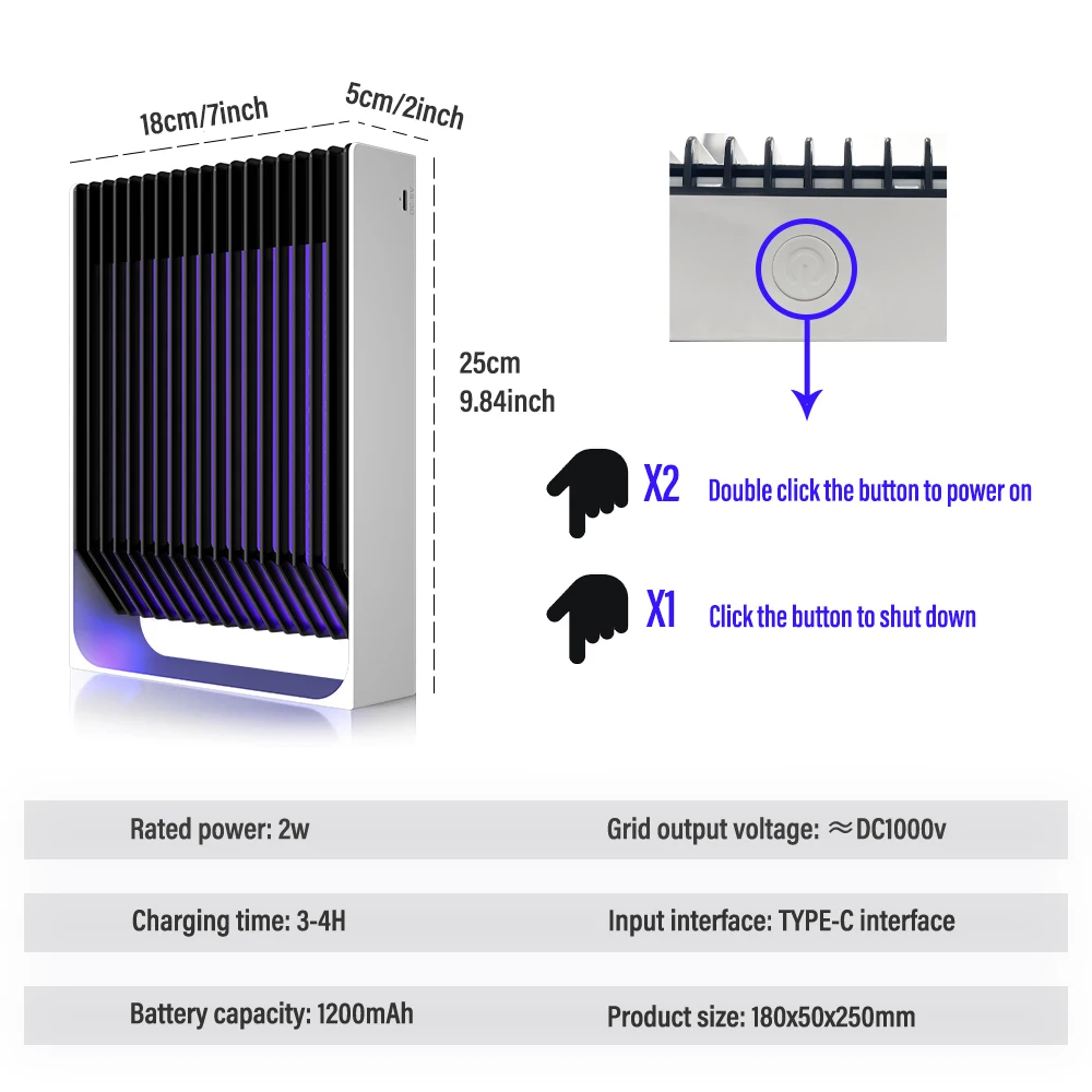 УФ-лампа для уничтожения насекомых с зарядкой от USB |