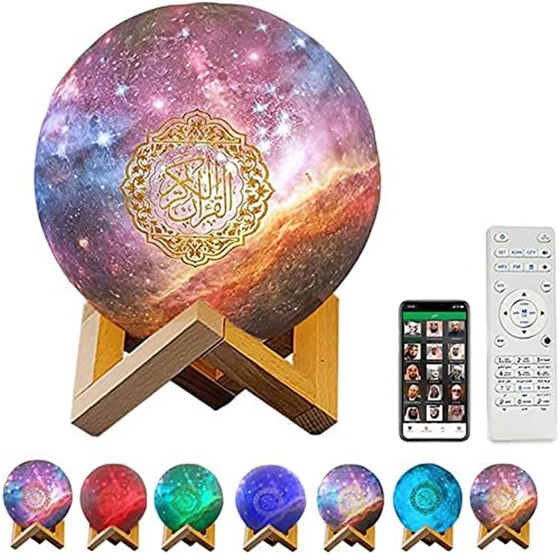 

Bluetooth Speakers Wireless Muslim Night Light Quran speakers 3D Moon With APP control 16 Color Quran Speaekr Koran Touch Lamp