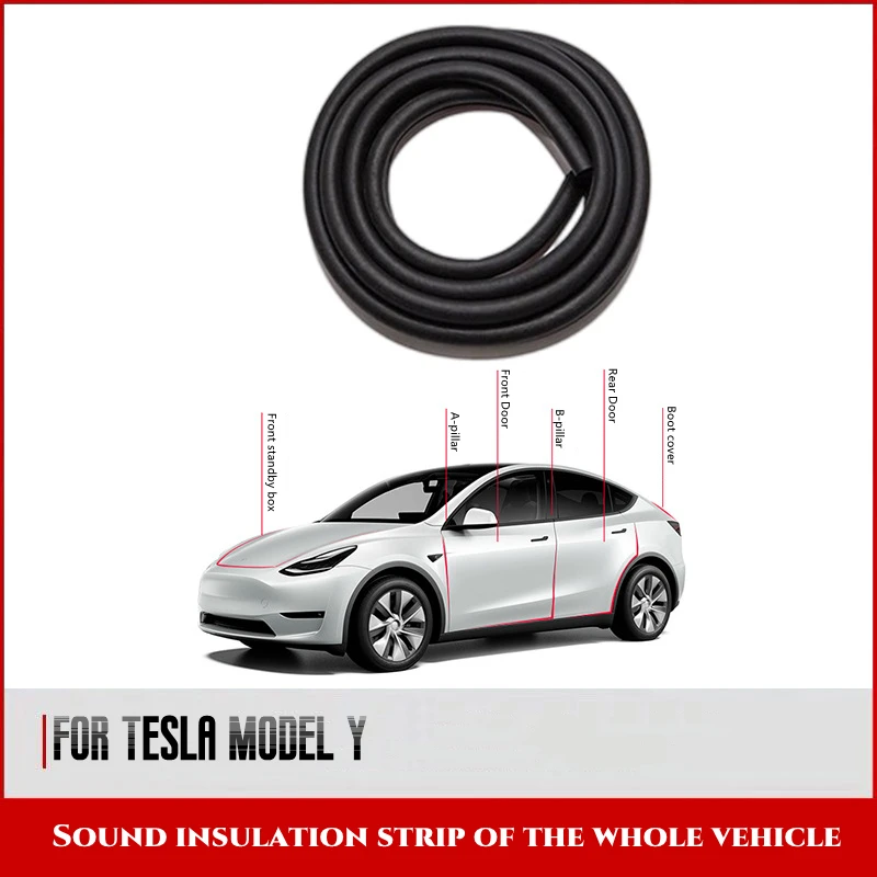 Suitable for tesla tesla model Y whole vehicle sound insulation sealing strip boot rubber strip sound insulation door boot