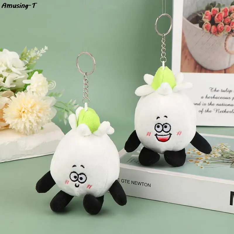 

1pc Cute Garlic Sprouts Plush Toy Cartoon Vegetable Pendant Soft Stuffed Doll Keychain Backpack Car Bag Key Ring Decor Kid Gift