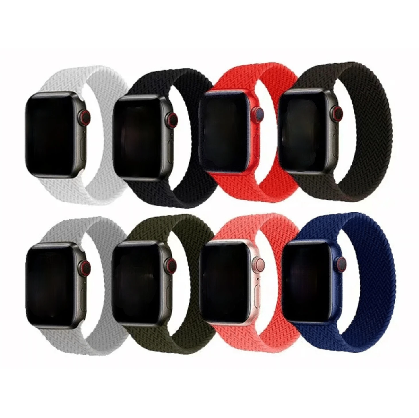 

Silicone Braided Loop for Apple Series8 Ultra Watch Strap 44mm 40mm 42mm 38mm Elastic Solo Bracelet Solid Color Band Accessories